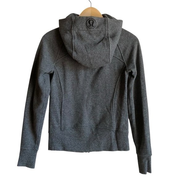 Lululemon Scuba Hoodie Light Cotton Fleece Size 2 Heathered Speckled Black Grey - Picture 11 of 16